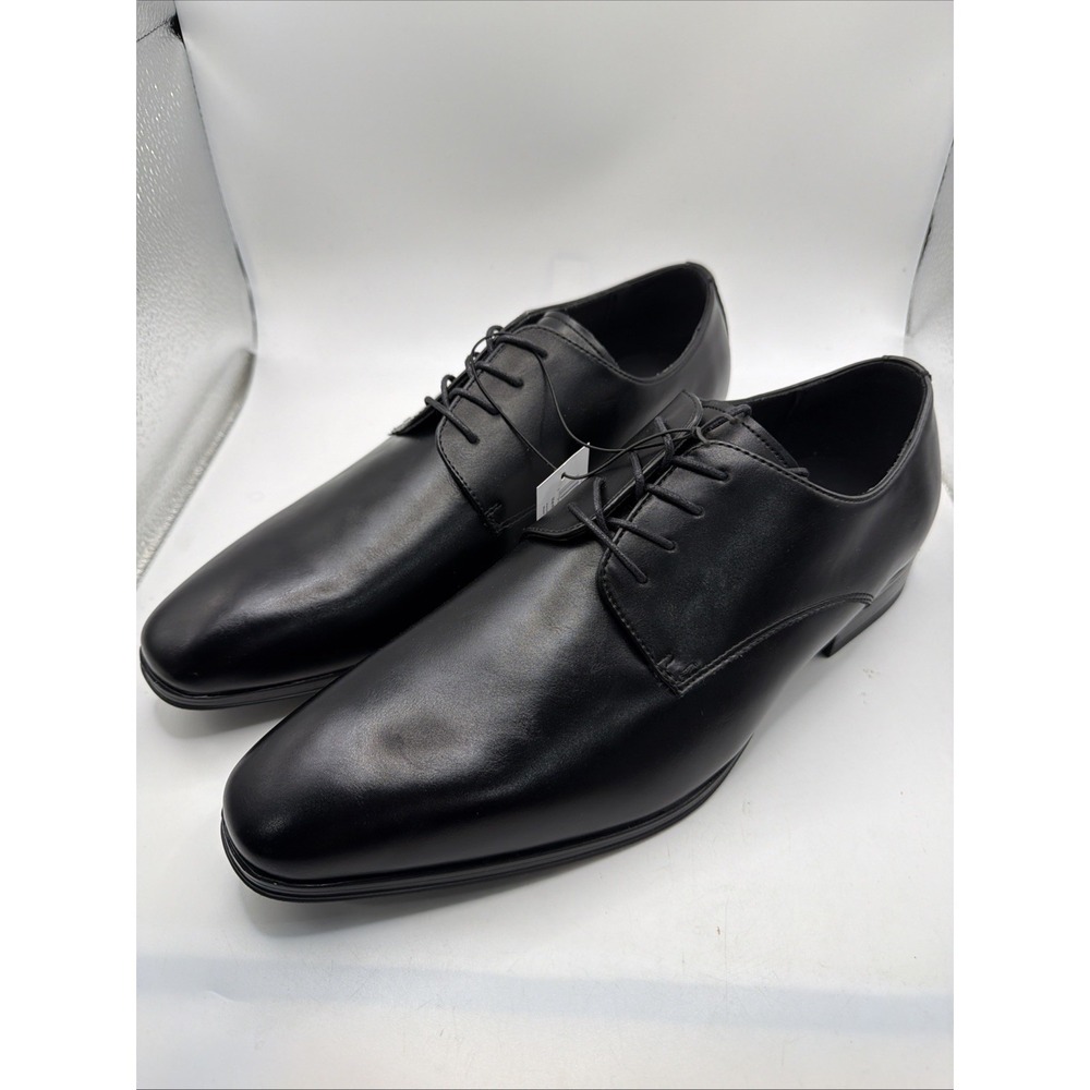 Perry Ellis Portfolio Ultra Foam Men's Black Leather Dress Shoes Size 11.5 New
